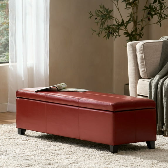 Dasun Storage Ottoman, Red