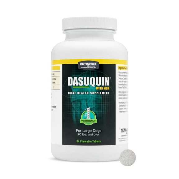 Nutramax Dasuquin for Large Dogs, Joint Health Supplement, Contains Glucosamine for Dogs, Plus Chondroitin, ASU, MSM and More, Supports Healthy Joints, Chewable Tablets, 84 Count