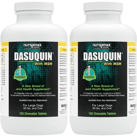 Nutramax Dasuquin for Large Dogs, Joint Health Supplement, Contains Glucosamine for Dogs, Plus Chondroitin, ASU, MSM and More, Supports Healthy Joints, Chewable Tablets, 150 Count, 2 Pack