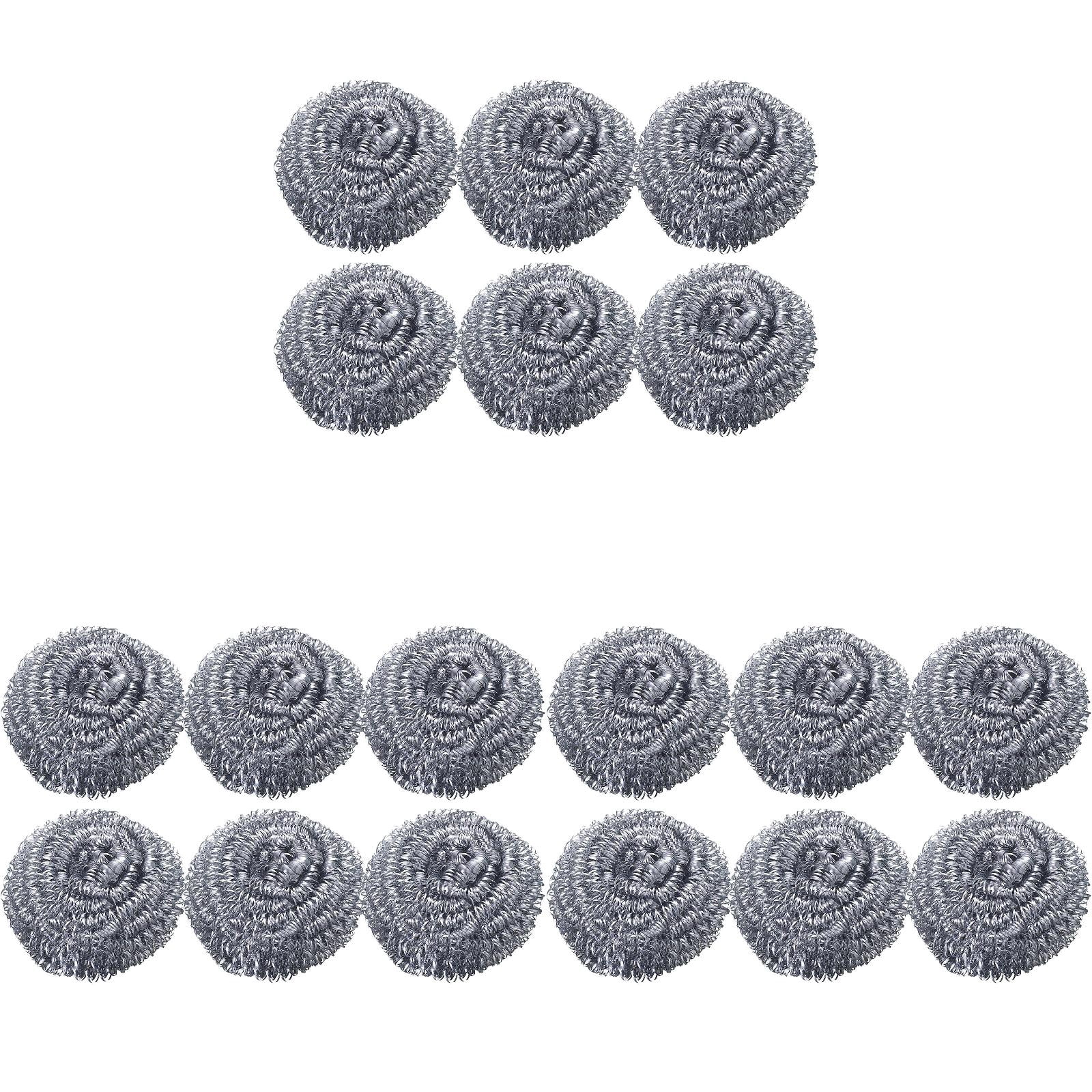Dasuuxi 18Pcs Upgraded Stainless Steel Wool Scrubber Sponge,Fine Steel ...