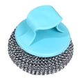 thumbnail image 1 of Dasuuxi 1Pcs Steel Wool Scrubber,Stainless Steel Scrubber with Handle for Scouring Stubborn Messes From Cast Iron,Pots,Pans,Grill,Stoves,Sink Blue, 1 of 9