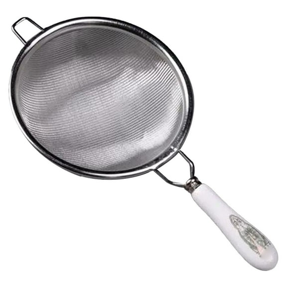 Dasuuxi 304 Stainless Steel Coffee Sieve,Fine Mesh Strainer,Mesh Filter with Heat-Resistant Handle,for Home Brewing,Fits Most Mugs,White L