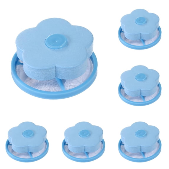 Dasuuxi 5Pack Pet Hair Remover for Laundry,Reusable Dog & Cat Hair Remover Tool,Reusable Floating Lint Filter Bag,Washer Dryer Accessory Blue