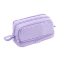 thumbnail image 1 of Dasuuxi Large Capacity Pen Pencil Case with 4 Compartments, Multi-Slot Pencil Pouch Bag for Office Supplies Organizer for Adults(Purple), 1 of 5