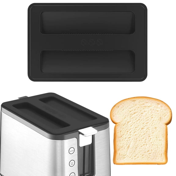 Dasuuxi Silicone Toaster Cover - Heat-Resistant Appliance Protector, Universal Fit for 2-Slice Toasters, Kitchen Dust Prevention Cover with Easy-Clean Surface, Heat Resistant Cover Black