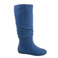thumbnail image 1 of Data-1 Women's Fashion Slip On Pull Up Slouch Comfort Casual Flat Heel Mid Calf Round Toe Boots, 1 of 3
