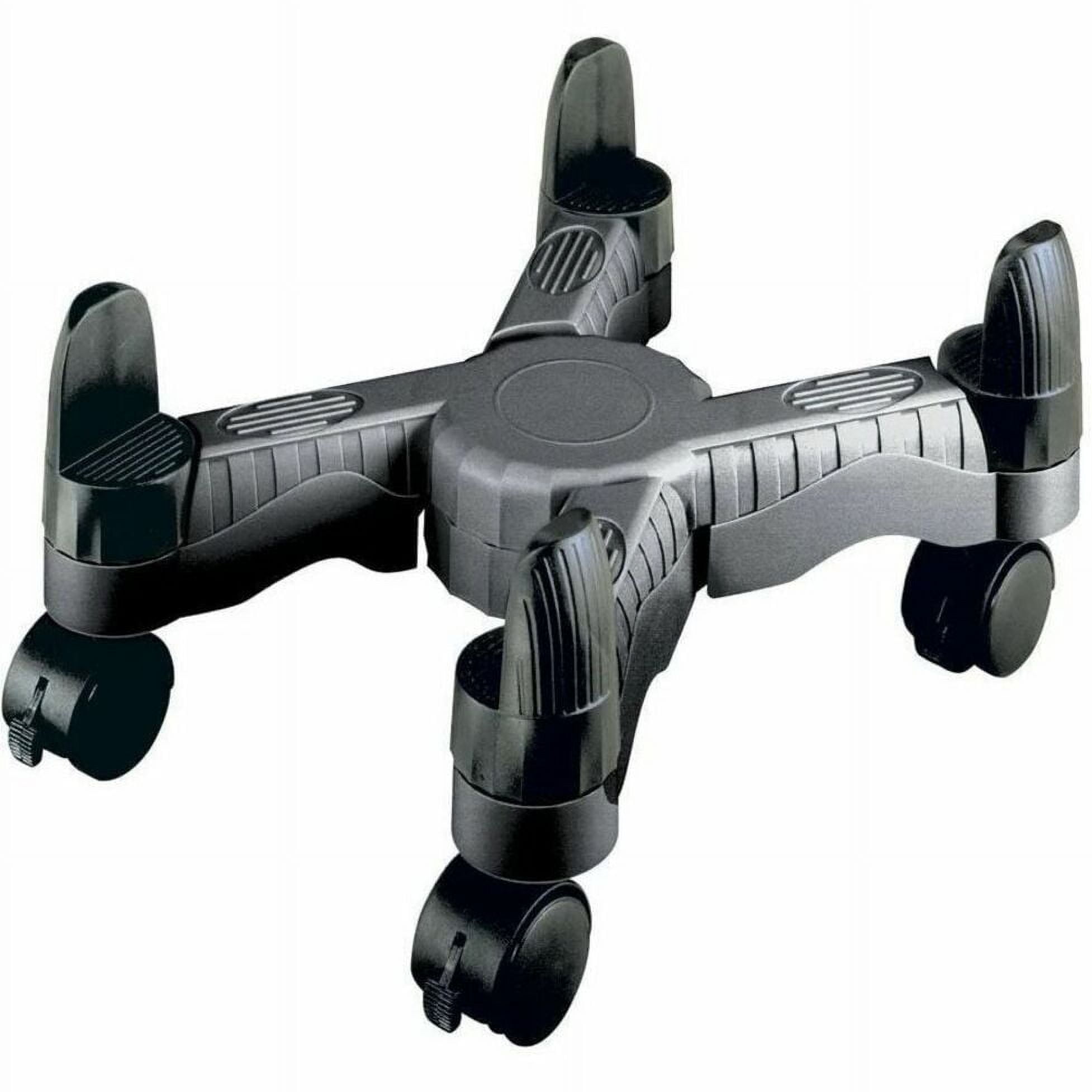 Adjustable Black Plastic Mobile CPU Stand with Wheels