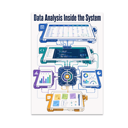 Data Analysis Inside the System - Data Analyst, 13 x 19 in Glossy Unframed Wall Poster, Vertical