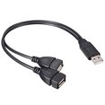 thumbnail image 1 of Data Cable 2 In 1 USB2.0 TPE Male to Dual Female Charging Line for Network Card (2 Pack）, 1 of 1