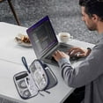 thumbnail image 1 of Data Cable Organizer Bag | Travel Storage Case for Cords Chargers Headphones | 2 Compartments | Water Resistant Fabric | Compact Size 8.7x5.1x1.6 in | Office Business Use, 1 of 7
