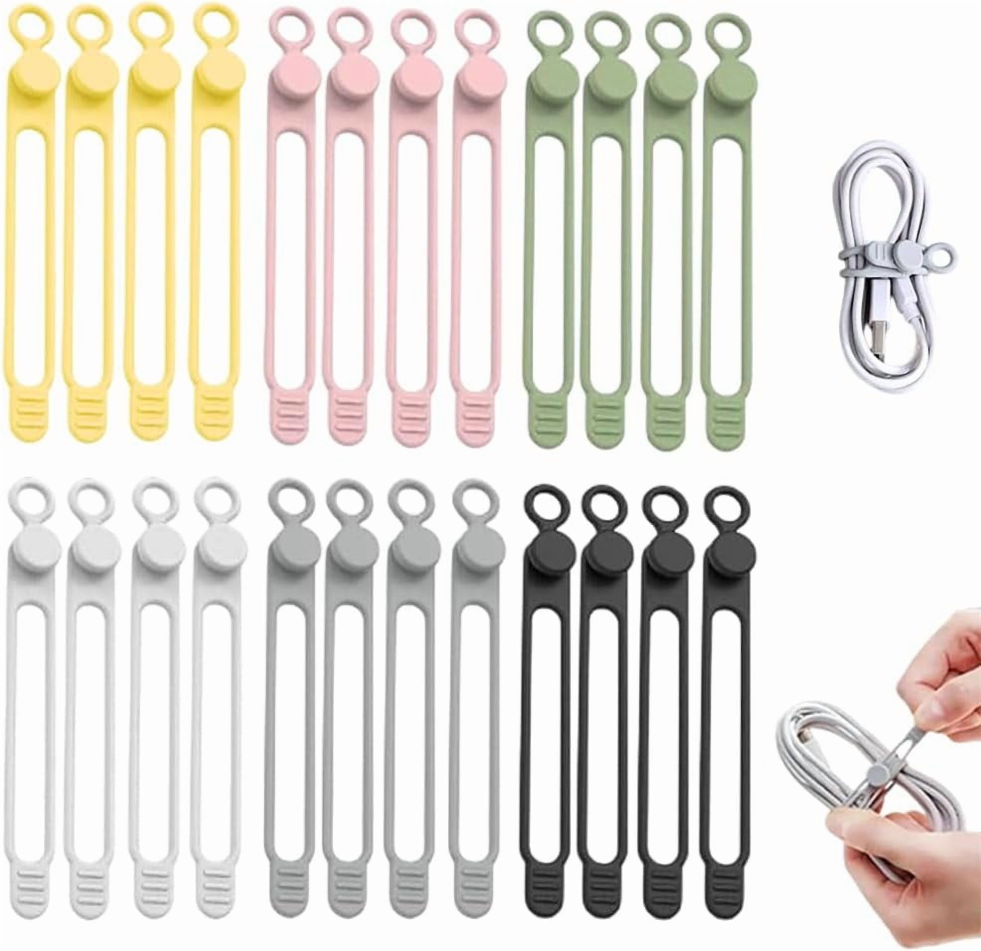 Data Cable Organizer, New Elastic Silicone Cable Straps Cord Organizer ...