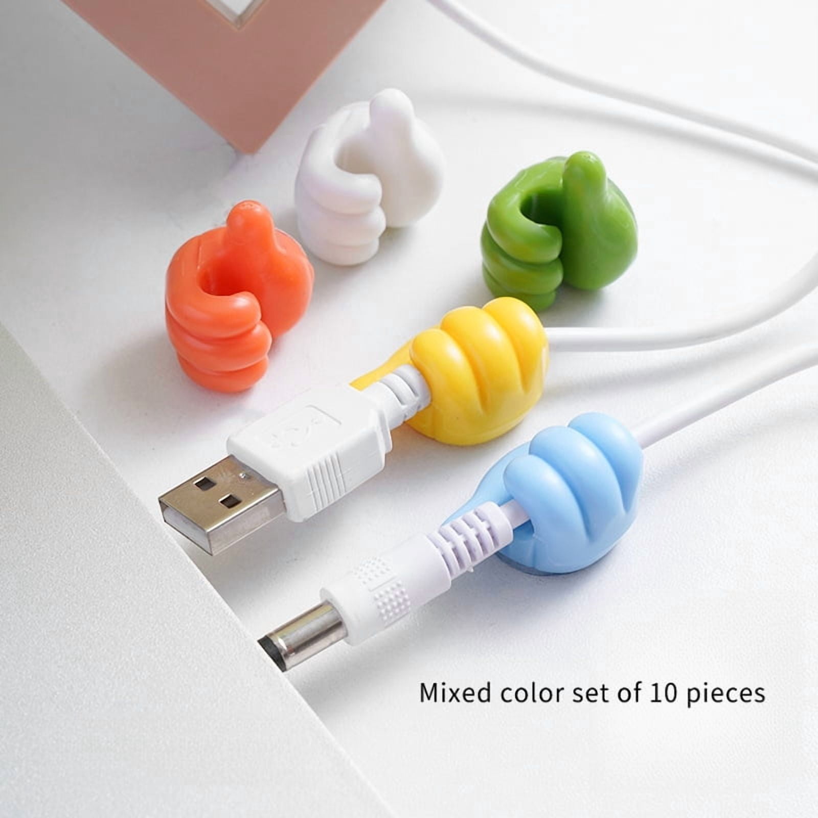 Data Cable Organizer - Self-Adhesive Thumb-Style Design, USB/Cable Tie ...