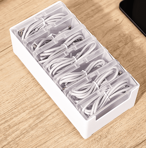 Cable Manager Storage Data Cable Storage Box, Desktop Cable Management Organizer, Multi ...