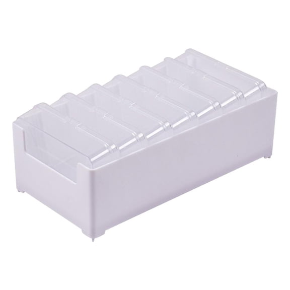 Data Cable Storage Box with Lid 7 Detacheable Compartments Cable Management Box