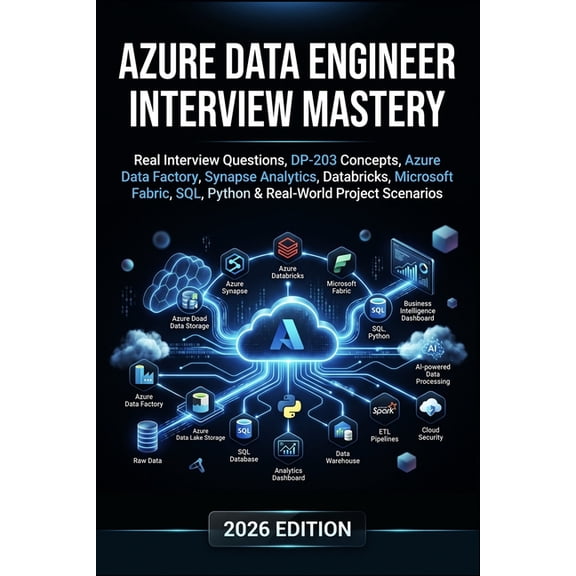 Data Engineering Azure Data Engineer Interview Mastery: Interview Questions, DP-203, Data Factory, Synapse Analytics, Databricks, Microso, Book 8, (Paperback)