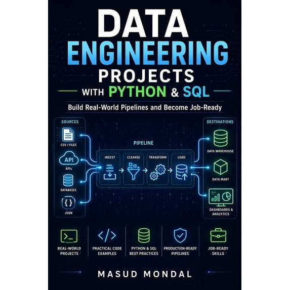 Data Engineering Data Engineering Projects with Python & SQL: Build Real ETL Pipelines, Data Warehouses & Analytics Systems (Beginner to , (Paperback)