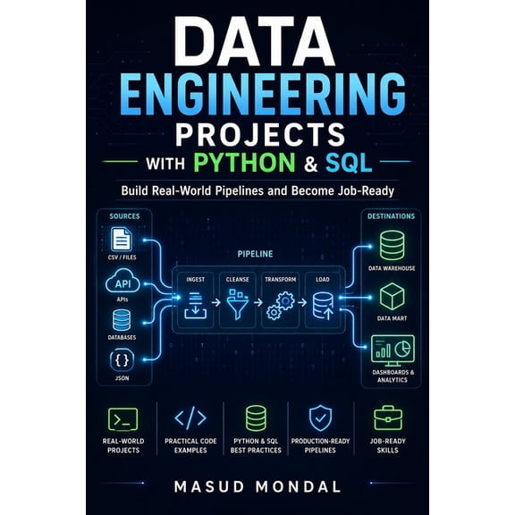 Data Engineering with Python Data Engineering Projects with Python & SQL: Build Real ETL Pipelines, Data Warehouses & Analytics Systems (Beginner to , (Paperback)