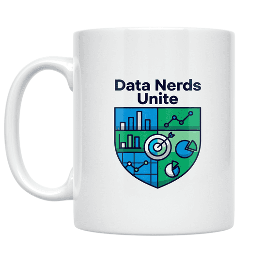 Data Nerds Unite Infographic Design - Data Enthusiast - 11 oz Ceramic Coffee Mug