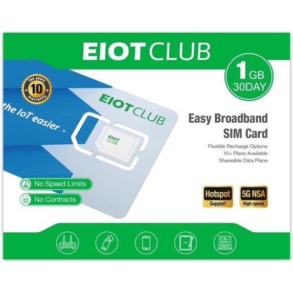 Data Only SIM Card - Ideal for Mobile WiFi Hotspots, Routers, USB Sticks, Laptops, Tablets, No Contract | 5G/4G LTE Network in USA Coverage 3-in-1