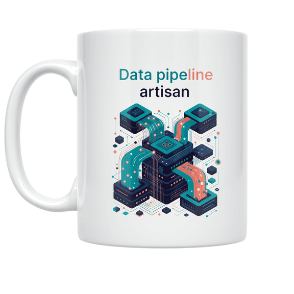 Data Pipeline Artisan Design - Data Management Enthusiast - 11 oz Ceramic Coffee Mug