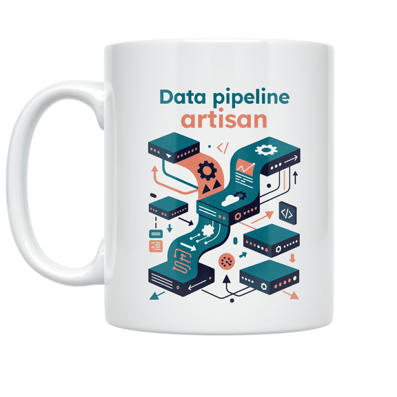 Data Pipeline Artisan Design - Tech Enthusiast - 11 oz Ceramic Coffee Mug