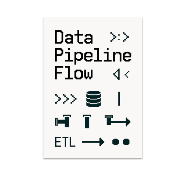 Data Pipeline Flow Diagram - Data Science Enthusiast - 13x19 Poster Print
