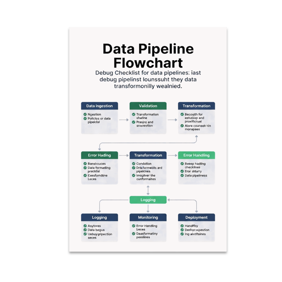 Data Pipeline Flowchart Poster - Data Science Student - 13x19 Poster Print