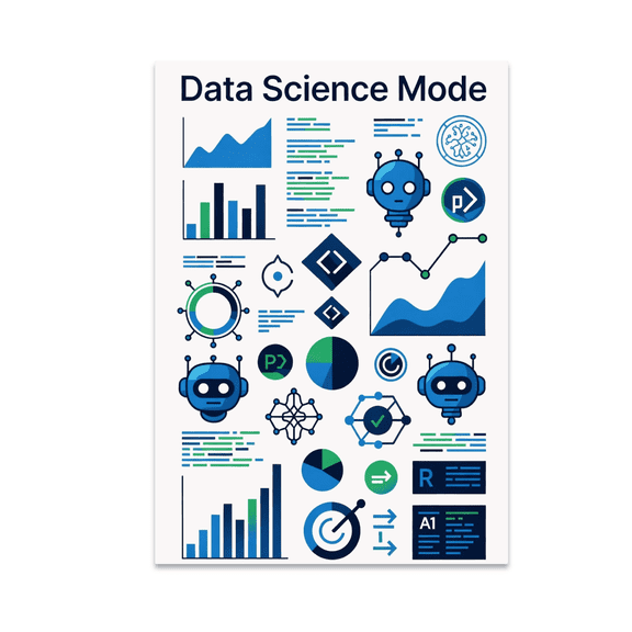 Data Science Mode Wall Art - Tech Enthusiast - 13x19 Poster Print