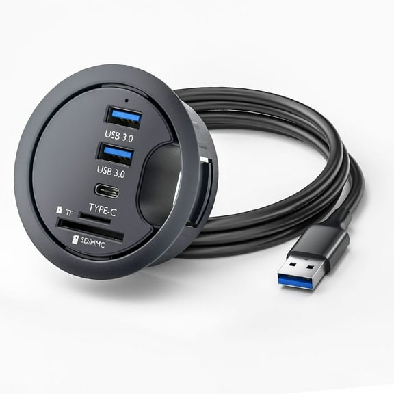 Data Transfer Cable Organizers USB 3.0 Flush Mounted Hub for Desktop PC