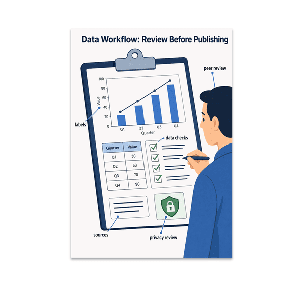 Data Workflow Review Before Publishing Educational Reference - 13x19 Poster Print