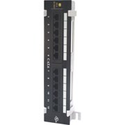DataComm 12-Port Mini Cat6 Network Patch Panel with 89D Mounting Bracket 205602
