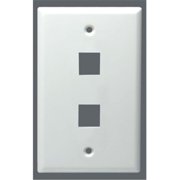 Datacomm Electronics 20-3002-WH 2-Port Standard Size Keystone Wall Plate White