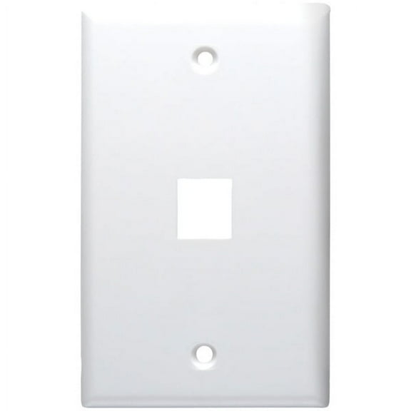 DataComm Electronics 1-Port Standard Size Keystone Wall Plate (White)