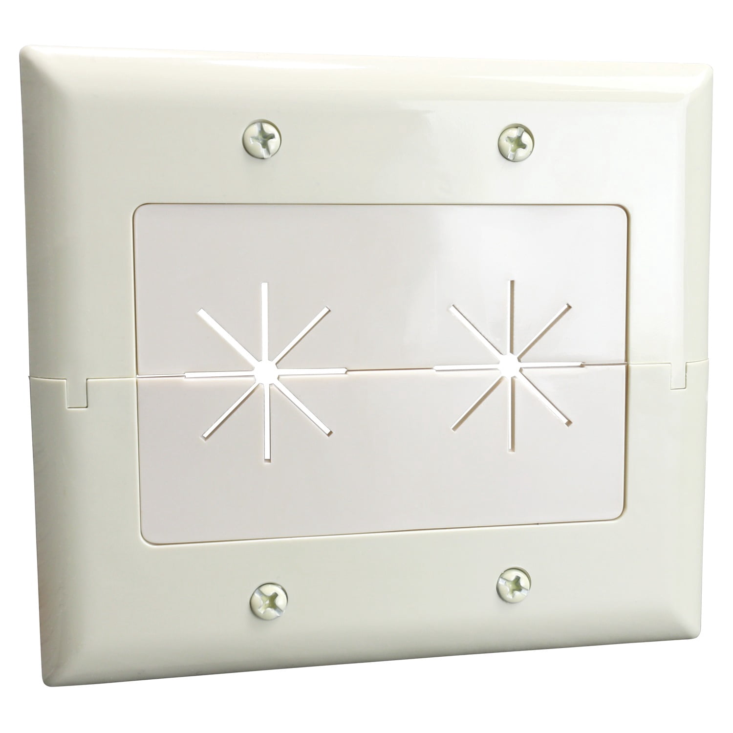 Split Data Plate DataComm Electronics 45-0027-LA 2-Gang Split Plate With Flexible ...