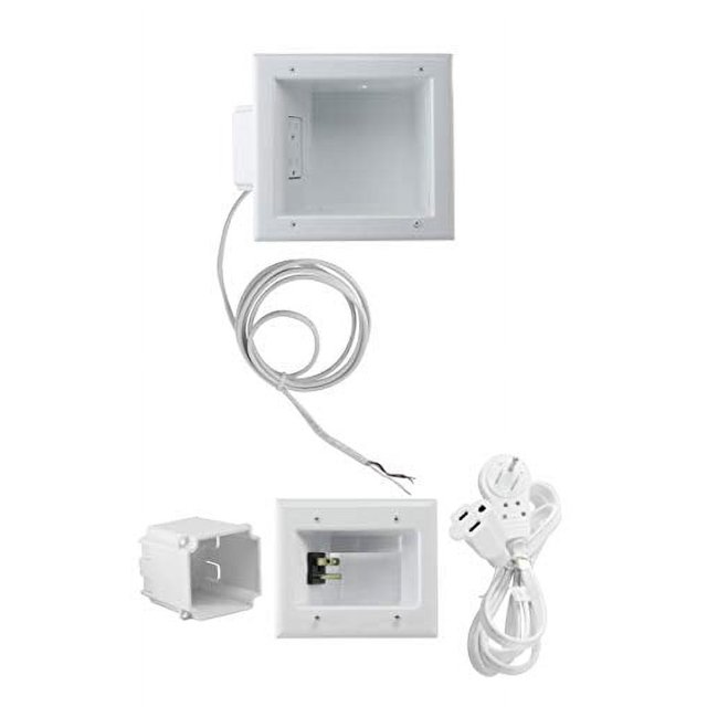 Electronics 506653WHKIT Recessed TV Cable & Media Organizer