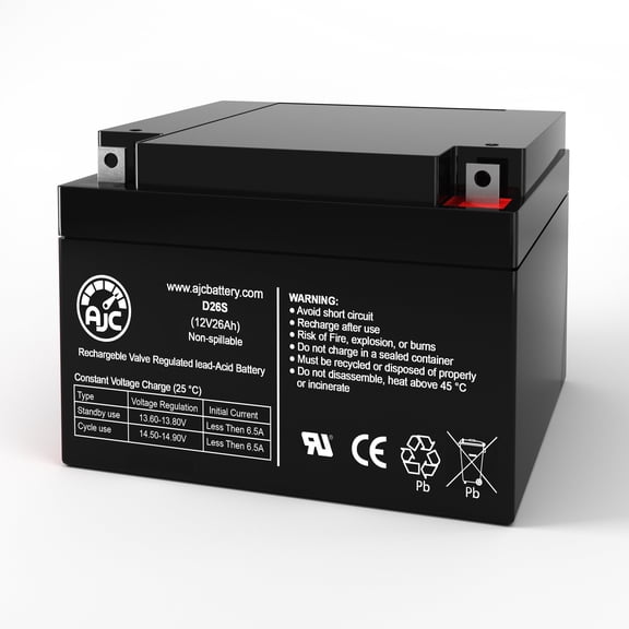 DataShield AT 500 Large 12V 26Ah UPS Battery - This Is an AJC Brand Replacement