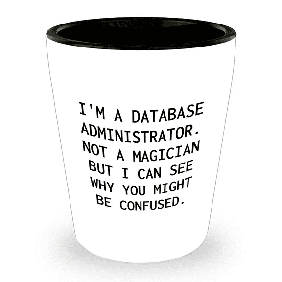 Database Administrator Humor Gifts, Funny Quote Shot Glass for Database Administrator, Mother's Day Unique Gifts from Family to Database Administrator