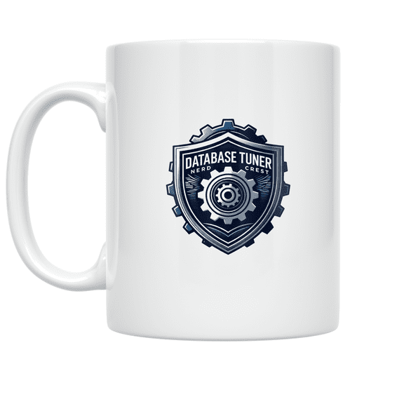 Database Tuner Nerd Crest Design - Database Enthusiast - 11 oz Ceramic Coffee Mug