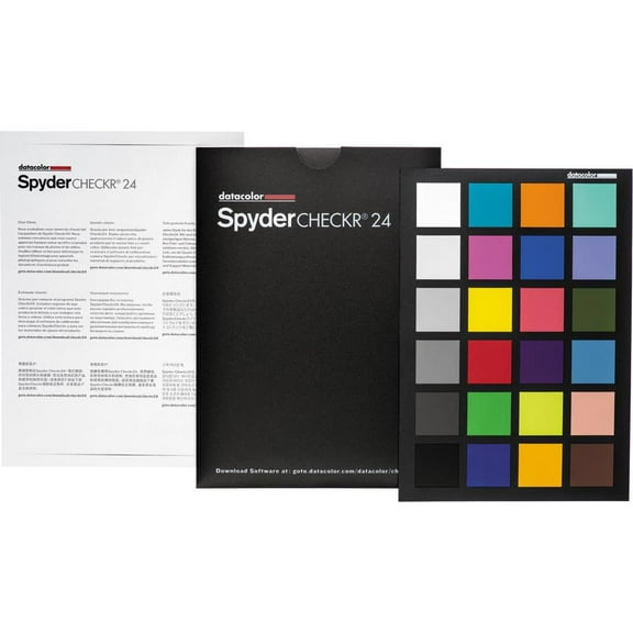 Datacolor Spyder Checkr 24 - Color calibrate your camera for consistent image color across multiple camera systems/lighting conditions. Target color chart has 24 target colors + grey card