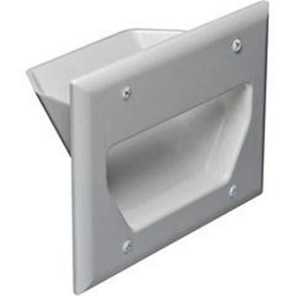 3-Gang Recessed Low Voltage Cable Plate, White