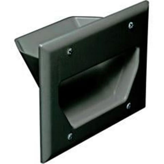 Datacomm 45-0003-BK 3-Gang Recessed Low Voltage Cable Plate - Black