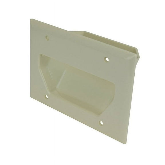 Datacomm 45-0003-LA 3-Gang Recessed Low Voltage Cable Plate - Lite Almond