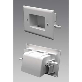 Datacomm Electronics 45-0008-WH Easy-Mount Recessed Low-Voltage Cable Plate, White