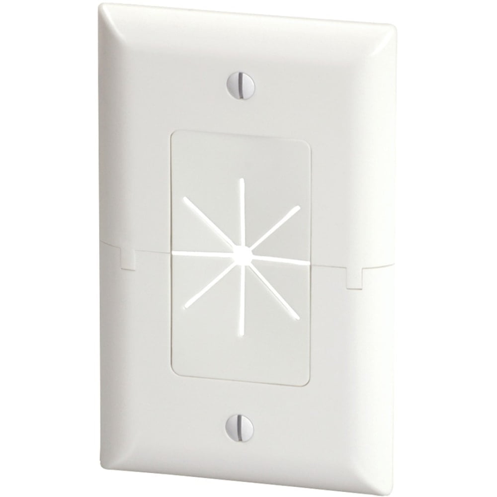 Datacomm Split Plate w/Flexible Opening White DCM450017WH - Walmart.com
