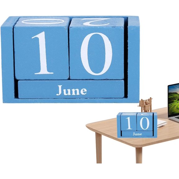Date Blocks for Desk Simple Decoration | Perpetual Block Calendar On Cafe, Dining Table, Bookshelf