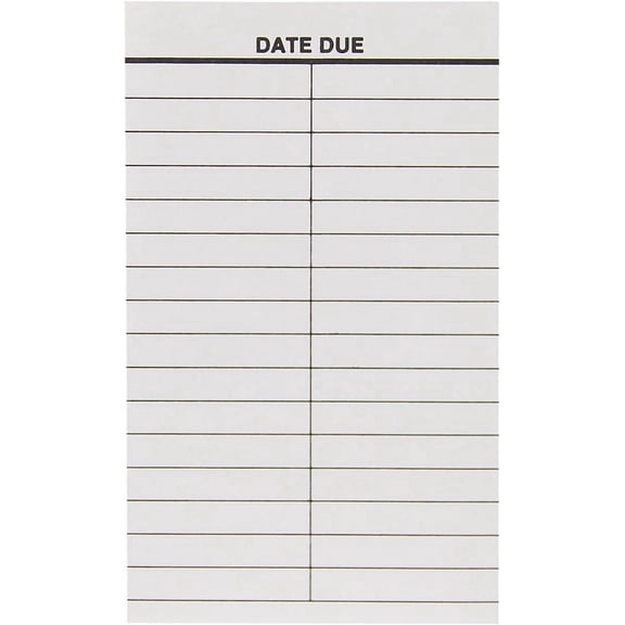 Date Due Slips 2-Column Full Permanent Adhesive 5 inches H x 3 inches W 500 per Pack