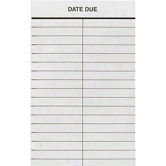 Date Due Slips - 2 Columns - 5"H x 3W" - Peel and Stick Strip - 500pk