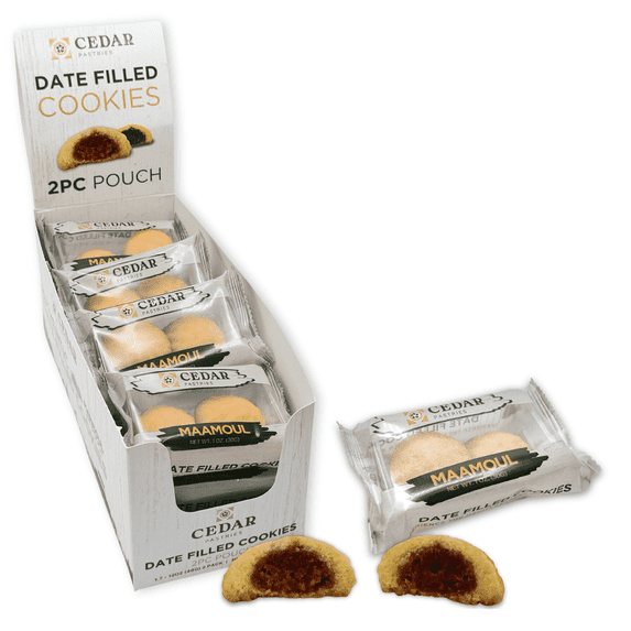 Cedar Pastries 12 oz Date Maamoul Cookies – Traditional Mediterranean Filled Shortbread Cookies with Sweet Date Filling, Handmade Authentic Middle Eastern Dessert Snack
