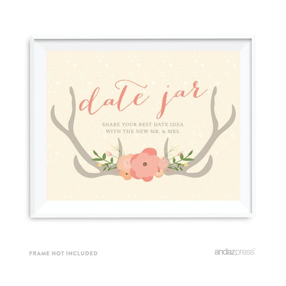 Date Jar - Share Best Date Idea Woodland Deer Wedding Party Signs