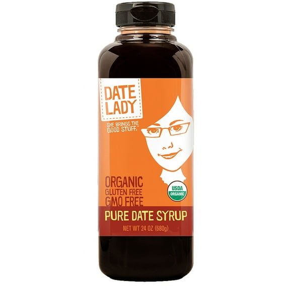Date Lady Date Syrup 1.5lb Squeeze Bottle, 1 ingredient: 100% Organic Dates. Vegan, Paleo, Gluten-free & Kosher